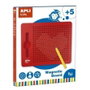 APLI Pizarra Magnética Roja con Lápiz y 10 Fichas Mediana